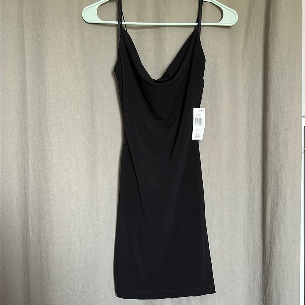 B Darlin Black Cowl Neck Mini Dress
